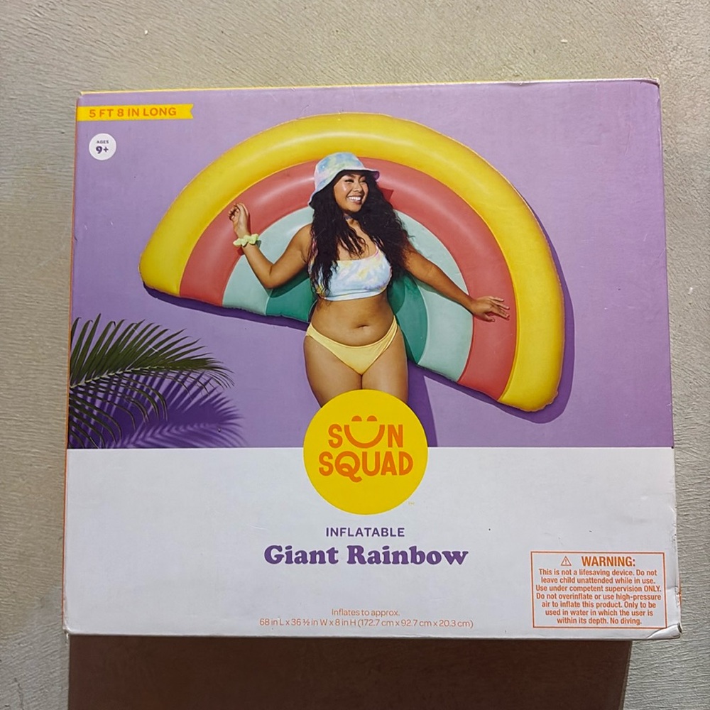 Never used inflatable pool float - rainbow!